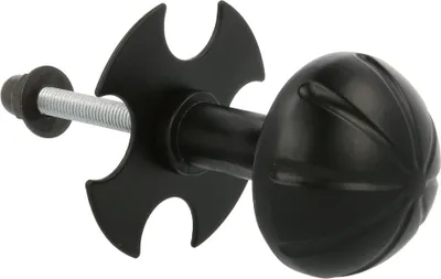 Produktbild von Schwarz matter Türknauf rustikaler Haustür-Knopf feststehend Knopf auf Rosette Design 2