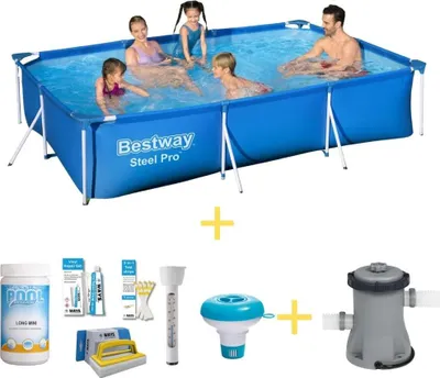 Obrázek produktu pro Bazén Bestway - Steel Pro - 300 x 201 x 66 cm - včetně servisního balíčku WAYS a filtračního čerpadla
