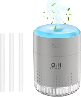 Obrázok produktu pre Kompaktný prenosný zvlhčovač vzduchu do kancelárie – tichý mini zvlhčovač vzduchu s 7-farebným osvetlením – automatické vypnutie – zvlhčovač vzduchu do kancelárie, spálne a auta