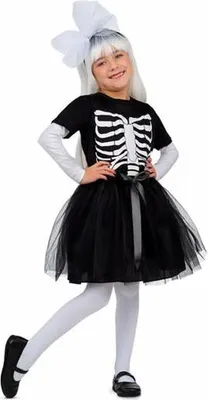 Image de My Other Me Costume de squelette noir pour enfants L 10-12 ans 11 (3 pièces)