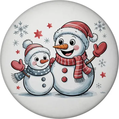 Produktbild von Cartoon Schneemänner Schneeflocken Magnet