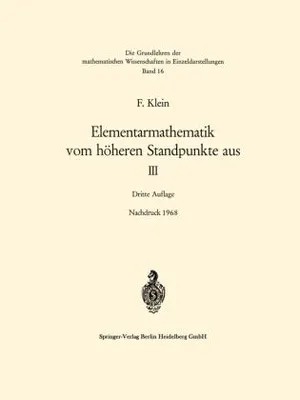 Zdjęcie produktu dla Elementarmathematik vom höheren Standpunkte aus, III