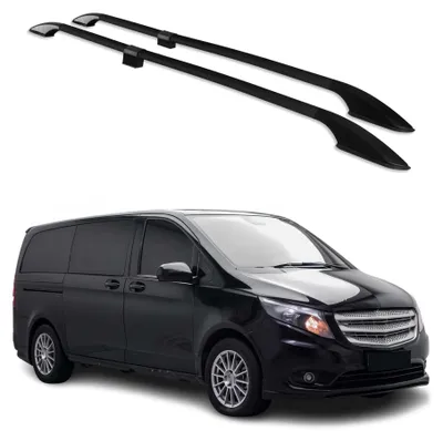 Produktbild von Dachreling für Mercedes V Klasse W447 2014-2022 Alu L1 Kurzer Radstand Schwarz, KI-generiertes Bild