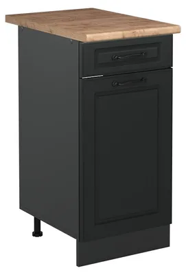 Image de Meuble bas de cuisine Vicco R-Line Anthracite campagne/Anthracite 40cm plan de travail Chêne doré, Model 61019