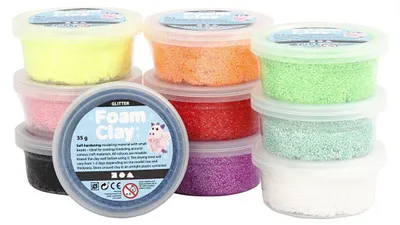 Image de Foam Klei - Pâte à paillettes, 10x35gr.