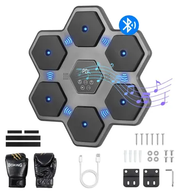 Imagen del producto de Bolsa de boxeo con máquina de música - 9 modos de velocidad - Bluetooth - Material de poliuretano
