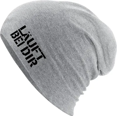 Produktbild von Huuraa Beanie Läuft bei dir Jugendwort Heather Grey One Size Baumwolle und Elasthan Mütze Geschenkidee