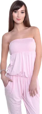 Produktbild von Damen Jumpsuits Bandeau Overall mit Taschen 7/8; Puderrosa/S/M 36/38