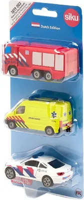 Zdjęcie produktu dla Siku Dutch emergency call set, Zestaw modeli samochodów, Wstępnie zmontowany, Każda płeć, Metal, Plastik, 3 szt., Wielobarwny
