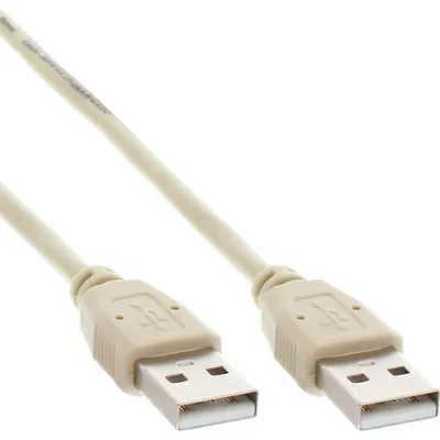 Produktbild von InLine USB 2.0 Kabel, A an A, beige, 5m, 5 m, USB A, USB A, Stecker/Stecker, 0,48 Gbit/s, Beige