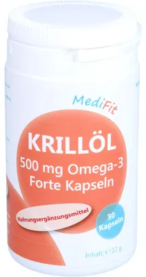 Zdjęcie produktu dla Olej z kryla 500mg Omega-3 Forte Capsules MediFit, 30 kapsułek
