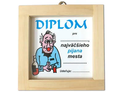 Obrázok produktu pre Diplom pre najväčšieho pijana mesta