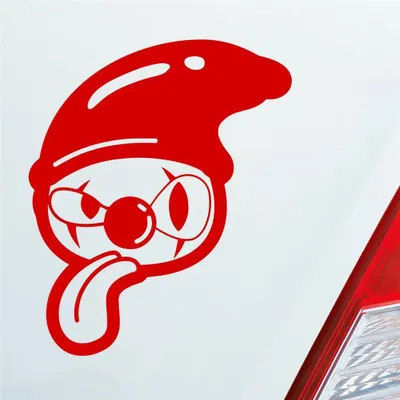 Produktbild von Auto Aufkleber Comic Clown Tuning Crazy 12x10 cm Rot Sticker Heckscheibenaufkleber