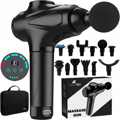 Produktbild von Malatec Massagepistole mit 30 Stufen und 12 Massageaufsätzen