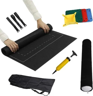 Produktbild von Famanu Puzzlematte für 1000-2000 Teile - aufblasbar - mit Puzzletabletts - Tragetasche - schwarz