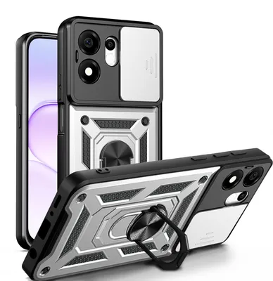 Produktbild von Outdoor Hülle für Honor 600 Smart Handyhülle mit Kameraschutz Ringhalter Silber
