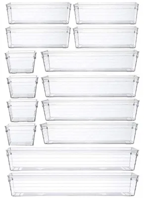 Immagine prodotto di Set di 14 organizer per cassetti, ideali per cucina e ufficio
