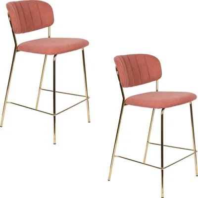 Produktbild von Housecraft Living Jolien Barhocker 65 cm Gold/ Rosa - 2 er Set