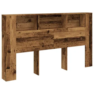 Image de vidaXL Tête de lit avec étagères aspect bois ancien 180x18,5x102,5 cm