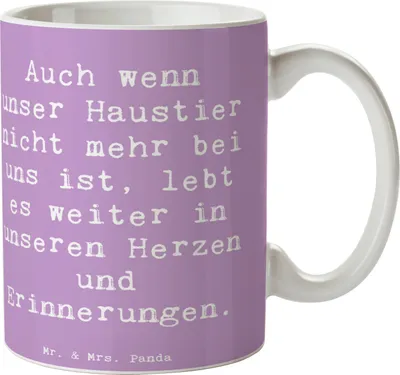 Produktbild von Mr. & Mrs. Panda Tasse Spruch Trauerbewältigung nach dem Verlust eines Haustiers - Lavendeltraum - Geschenk, Trost, Lebensfreude, Vertrauem, Becher, Zuversicht, Pott, Mut