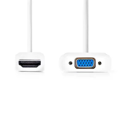 Produktbild von Nedis HDMI -Kabel - HDMI Stecker - VGA Buchse - 1080p - Vernickelt - 0.20 m - Gerade - PVC - Weiss - Blister