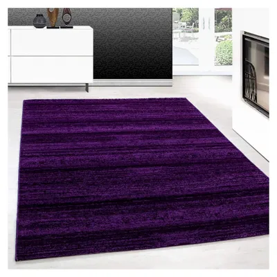 Produktbild von Moderner Kurzflor Teppichläufer für den Flur 80 x 300 cm in Lila - Waschbarer, einfarbiger und pflegeleichter Teppich - Geeignet als Bettvorleger im Schlafzimmer und Küchenläufer