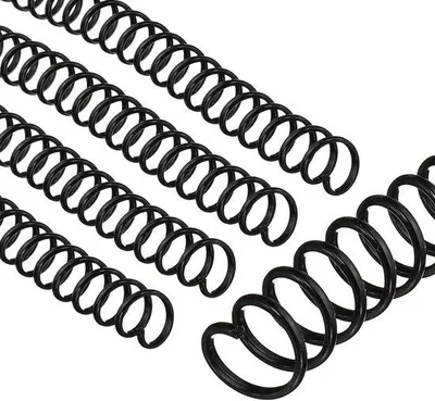 Zdjęcie produktu dla Spirale do segregatorów z PVC – 10 mm, 75 zwojów – czarne