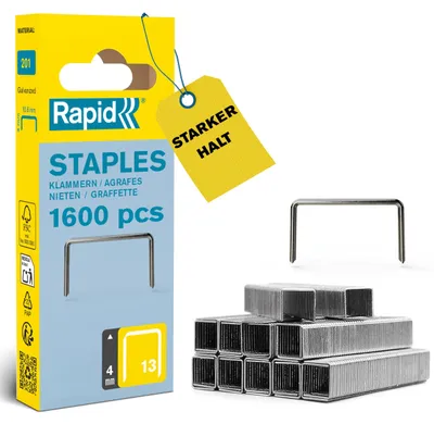 Produktbild von Rapid 40109518, 4 mm, Galvanisiertes Metall, Stahl, Rapid, 49 mm, 16 mm