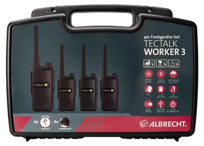 Produktbild von Albrecht 4er Kofferset Tectalk Worker 3, PMR446