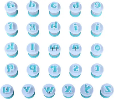 Produktbild von 26 Stuck Ausstecher Buchstaben Fondant Ausstechformen Alphabet Tortendeko Backen Zubehör Set Auswerfer Stempel Keks Marzipan (Kreative Briefe)