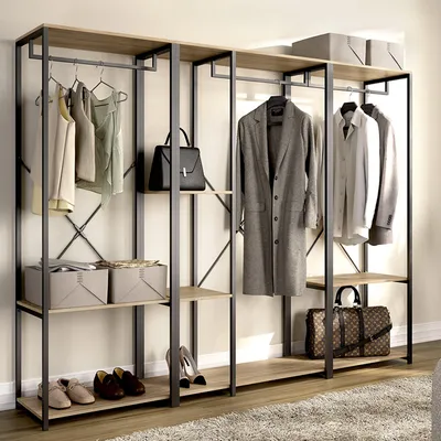Image de Fairfax - Grande armoire, 40x167h cm Chêne brun, 4 étagères