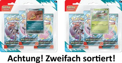 Produktbild von Pokémon Sammelkarten|Pokémon|Amigo Pokémon-Sammelkartenspiel: Drei-Boosterpack-Blister Karmesin & Purpur - Reisegefährten