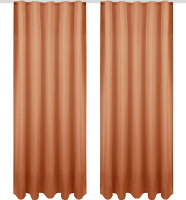 Zdjęcie produktu dla Zasłona z taśmą uniwersalną 140x245 cm w kolorze jasnobrązowym, nieprzezroczysta zasłona z taśmą marszczącą w wielu wariantach