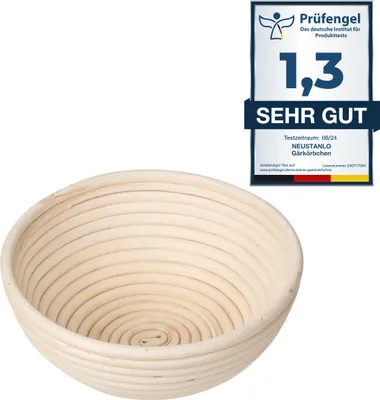 Produktbild von Neustanlo | Gärkörbchen | aus Peddigrohr | für perfektes Brot | diverse Größen | rund 18 cm Ø | für Teige bis 0,5 kg