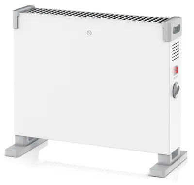 Produktbild von Brandson Konvektor Heizung 2000 W mit Thermostat, elektrischer Konvektorheizkörper freistehend, 3 Heizstufen, Kontrollleuchten, Überhitzungsschutz, stabile Standfüße, Weiß