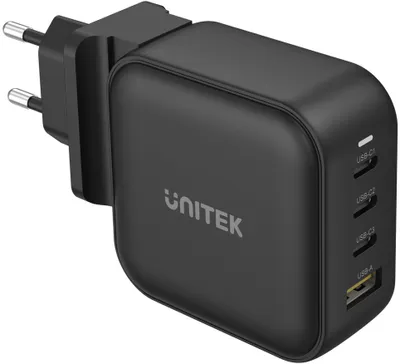 Zdjęcie produktu dla UNITEK Travel Quad, do użytku w pomieszczeniach, zasilanie AC, kolor czarny