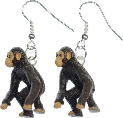 Produktbild von Schimpanse Affe Ohrringe Miniblings Hänger Affen Dschungel Zoo Gummi klein