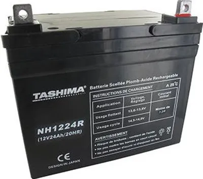 Image de Batterie Tashima Agm 100% étanche 12v, 24a Pour Autoportée. L: 195, L: 130, H: 180, + à Droite. - Batterie à Mettre En Acide Ava