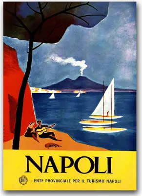 Produktbild von Poster - Canvas - Leinwand - 59,4 cm x 84,1 cm - Fotoposter - Leinwandkunst - Italien Neapel