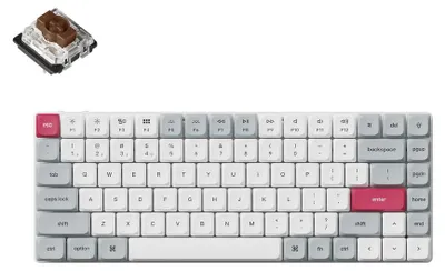 Obrázek produktu pro Bezdrátová mechanická klávesnice Keychron K3 Max s nízkým profilem – bílé podsvícení – bílá/šedá barva / spínače Gateron Hot-Swap / hnědé
