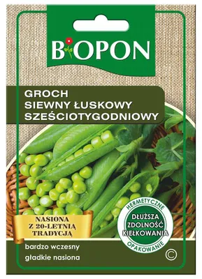 Obrázok produktu pre Biopon Seeds Hrach, lúpaný, šesťtýždňový, veľmi skorý 40 g
