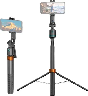 Produktbild von Automatische selfie-stick mit Stativ, 180 cm Länge, teleskopisch, 360° drehbar, quadrupool, 1/4 Zoll Schraubgewinde, ideal für Vlogs, Livestreaming, Gruppenfotos und Videos.