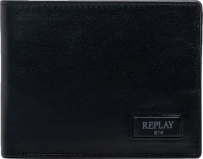 Image de REPLAY Cuir porte-monnaie Wallet Black noir