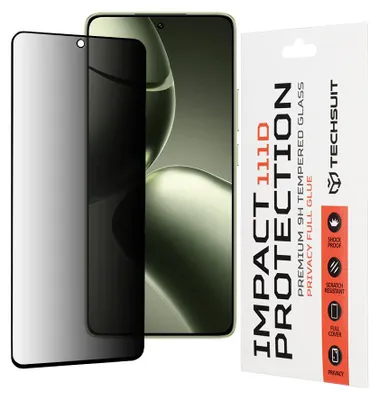 Obrázok produktu pre Techsuit 111D Privacy Full Glue tvrdené sklo pre Xiaomi 14T / 14T Pro – čierne (Black)