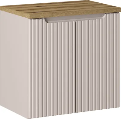 Produktbild von Waschtischunterschrank 60cm, kaschmir und Eiche, NEWPORT-56-CASHMERE