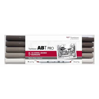 Obrázok produktu pre Tombow ABTP-5P-3ABT PRO 5er Set teplé šedé farby