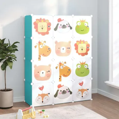 Obrázok produktu pre The Living Store Modulárna detská skriňa s 12 kockami Zelená PP