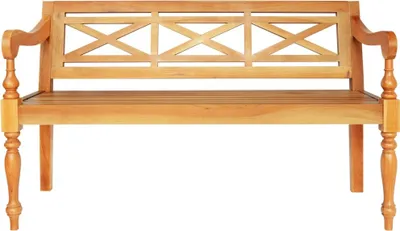 Zdjęcie produktu dla Ławka Batavia, 123 Cm, Lite Drewno Mahoniowe, Jasnobrązowa Lumarko!