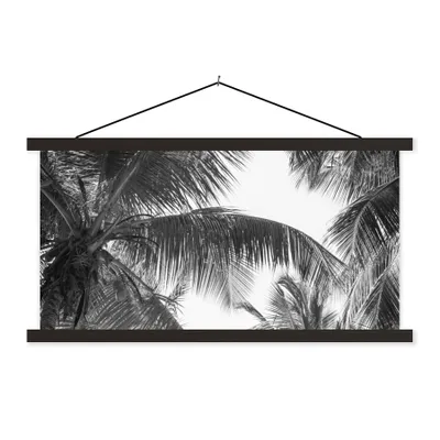 Produktbild von MuchoWow® Textilposter Palmwedel - Vintage - Natur 60x30 cm mit schwarzem Rahmen - Textilien