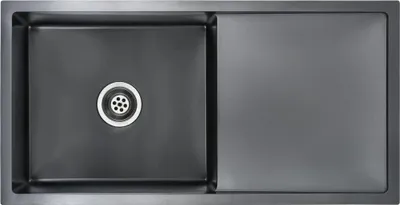 Image de vidaXL Évier de cuisine fait main noir acier inoxydable